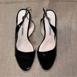 CL by Chinese Laundry Womens Patent Black Slingbacks Size 8.0 with 4” heel.